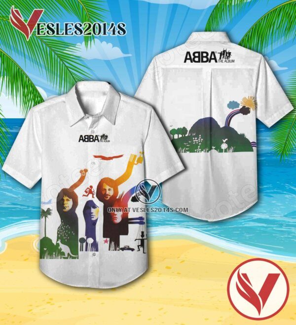 Abba The Album Cover White Hawaiian Shirt, Unique Gifts For Music Lovers - Vesles2014S