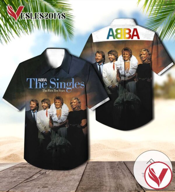 Abba The Singles The First Ten Years Compilation Album Cover Hawaiian Shirt, Best Gift For Music Lovers Vesles2014S