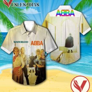 Abba Waterloo Album Cover Style 2 Hawaiian Shirt, Unique Gifts For Music Lovers - Vesles2014S