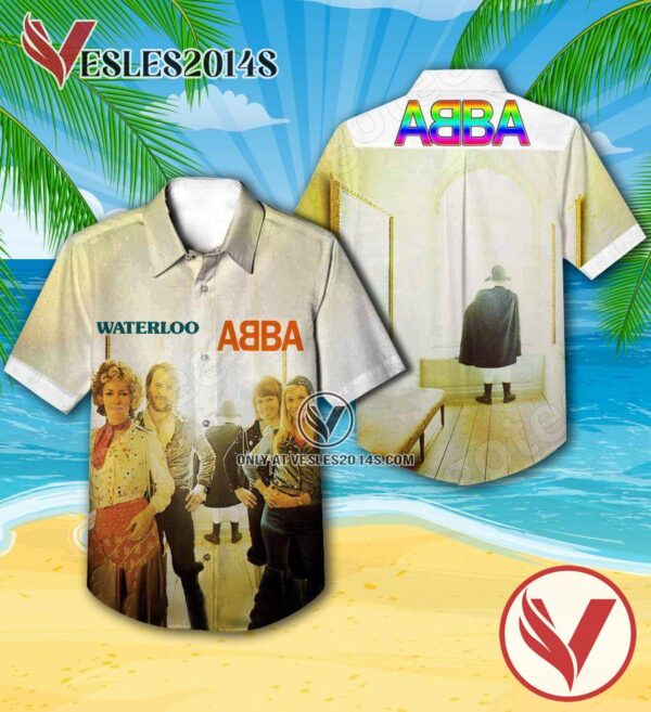 Abba Waterloo Album Cover Style 2 Hawaiian Shirt, Unique Gifts For Music Lovers - Vesles2014S