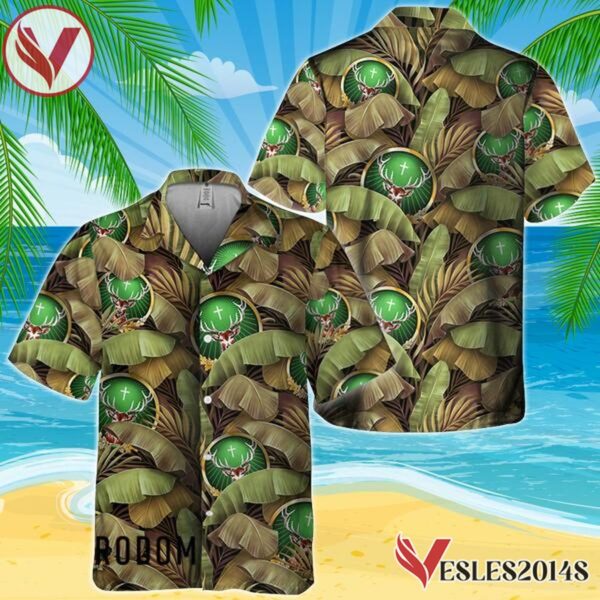 Abstract Banana Leaves Jagermeister Hawaiian Shirt, Best Summer Gifts For Fans - Vesles2014S
