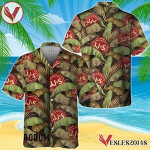 Abstract Banana Leaves Jameson Whiskey Hawaiian Shirt, Best Summer Gifts For Fans - Vesles2014S