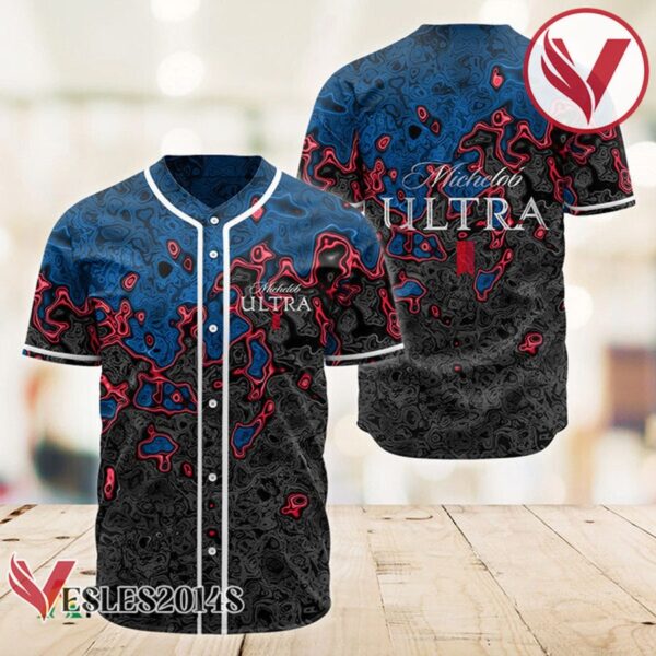 Abstract Holographic Colorful Michelob Ultra Baseball Jersey, Perfect Gifts For Fans - Vesles2014S