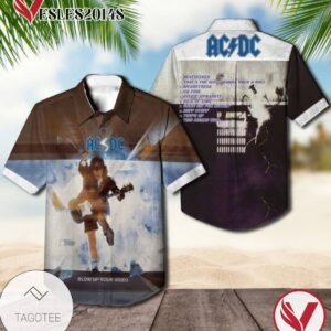 Ac Dc Blow Up Your Video Album Cover Hawaiian Shirt, Best Gift For Music Lovers Vesles2014S