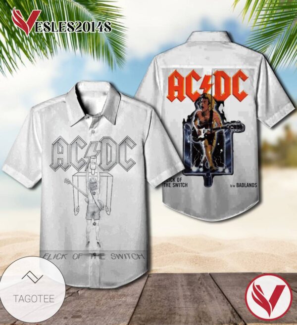Ac Dc Flick Of The Switch Album Cover Hawaiian Shirt, Best Gift For Music Lovers Vesles2014S