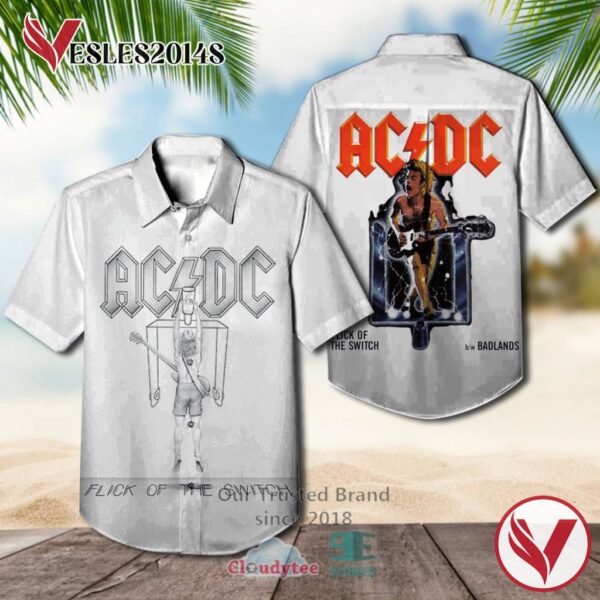 Ac Dc Flick of The Switch Album Hawaiian Casual Shirt, Best Gift For Music Lovers Vesles2014S