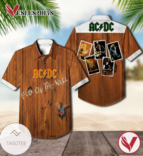 Ac Dc Fly On The Wall Album Cover Hawaiian Shirt, Best Gift For Music Lovers Vesles2014S