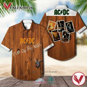 Ac Dc Fly On The Wall Album Hawaiian Casual Shirt, Best Gift For Music Lovers Vesles2014S