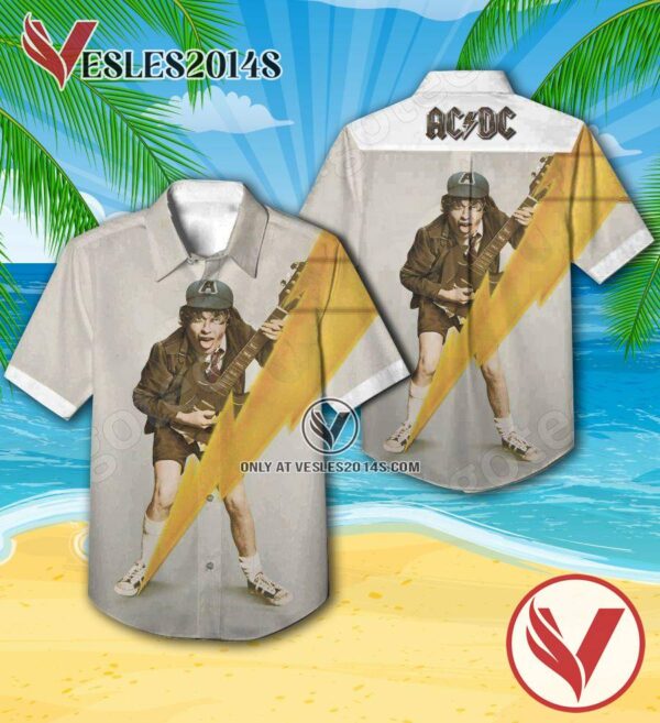Ac Dc High Voltage Album Cover Style 2 Hawaiian Shirt, Unique Gifts For Music Lovers - Vesles2014S