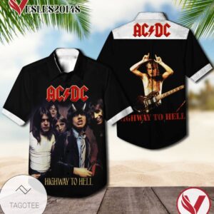 Ac Dc Highway To Hell Album Cover Hawaiian Shirt, Best Gift For Music Lovers Vesles2014S