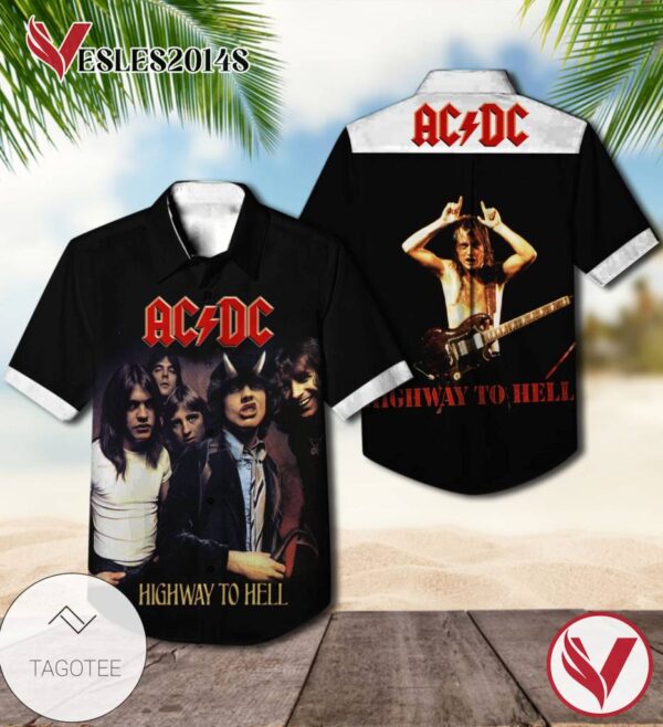 Ac Dc Highway To Hell Album Cover Hawaiian Shirt, Best Gift For Music Lovers Vesles2014S