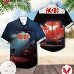 Ac Dc Let There Be Rock Album Cover Hawaiian Shirt, Best Gift For Music Lovers Vesles2014S