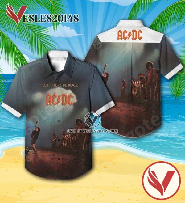 Ac Dc Let There Be Rock Album Cover Style 2 Hawaiian Shirt, Unique Gifts For Music Lovers - Vesles2014S