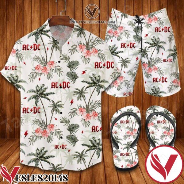 Ac Dc Palm Combo Hawaiian Shirt, Beach Shorts And Flip Flop nUy, Unique Gifts For Friends - Vesles2014S 1