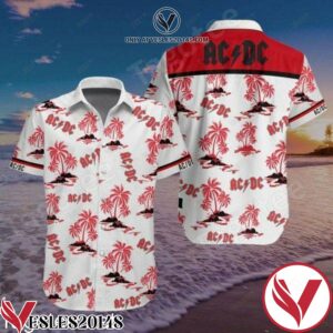 Ac Dc Red Palm Tree White Hawaiian Shirt jWj, Unique Gifts For Friends - Vesles2014S 1