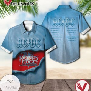 Ac Dc The Razors Edge Album Cover Hawaiian Shirt, Best Gift For Music Lovers Vesles2014S