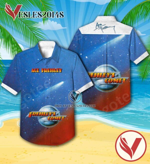 Ace Frehley Frehley’s Comet Album Cover Hawaiian Shirt, Unique Gifts For Music Lovers - Vesles2014S