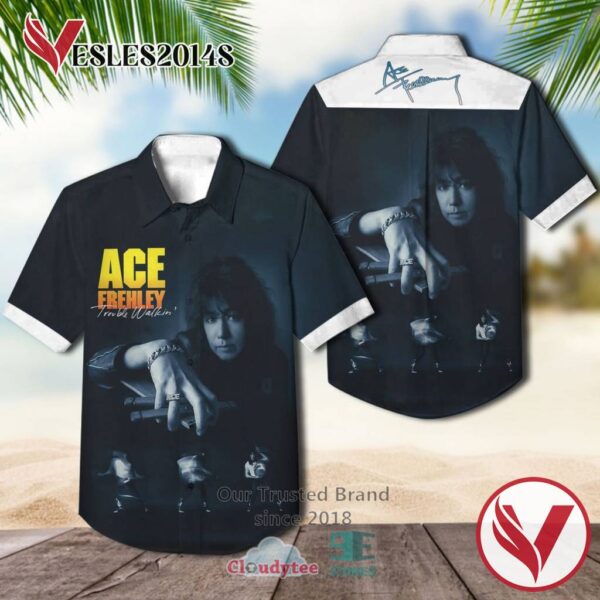 Ace Frehley Trouble Walkin' 1989 Casual Hawaiian Shirt, Best Gifts For Summer Vesles2014S 1