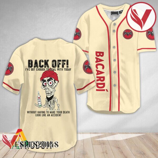 Achmed Back Off With Bacardi Rum Baseball Jersey, Perfect Gifts For Fans - Vesles2014S 3