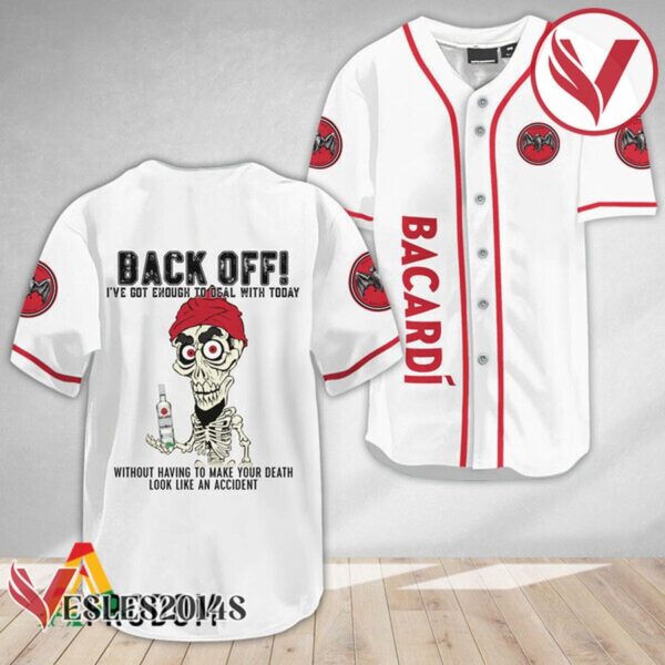 Achmed Back Off With Bacardi Rum Baseball Jersey, Perfect Gifts For Fans - Vesles2014S