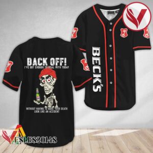 Achmed Back Off With Beck's Beer Baseball Jersey, Perfect Gifts For Fans - Vesles2014S