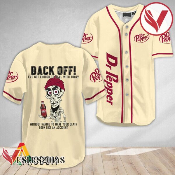 Achmed Back Off With Dr Pepper Baseball Jersey, Perfect Gifts For Fans - Vesles2014S 2