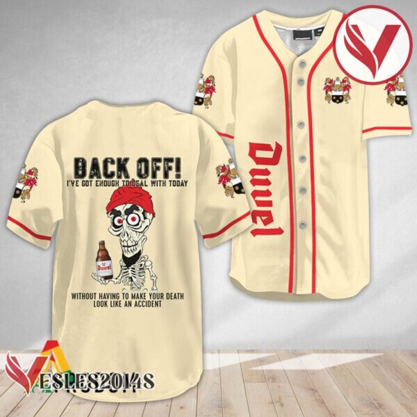 Achmed Back Off With Duvel Beer Baseball Jersey, Perfect Gifts For Fans - Vesles2014S 2