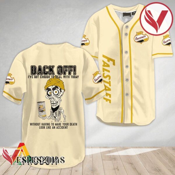 Achmed Back Off With Falstaff Beer Baseball Jersey, Perfect Gifts For Fans - Vesles2014S 2