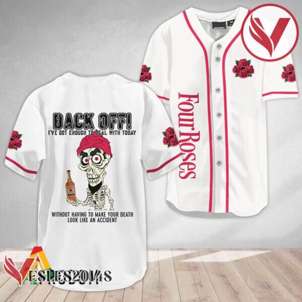 Achmed Back Off With Four Roses Bourbon Baseball Jersey, Perfect Gifts For Fans - Vesles2014S