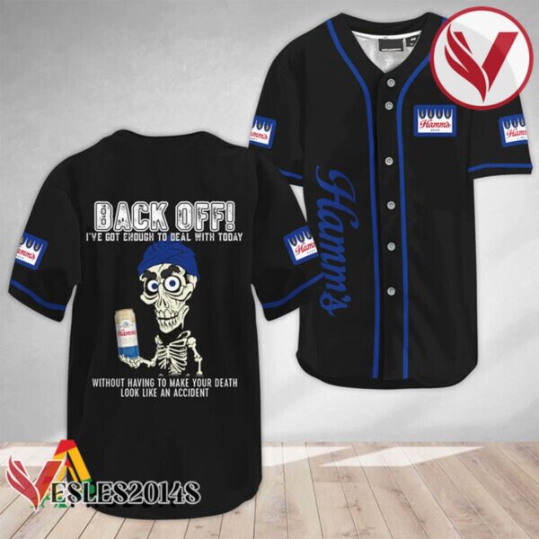 Achmed Back Off With Hamm's Beer Baseball Jersey, Perfect Gifts For Fans - Vesles2014S 2