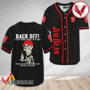 Achmed Back Off With Jim Beam Baseball Jersey, Perfect Gifts For Fans - Vesles2014S