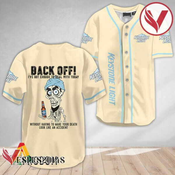 Achmed Back Off With Keystone Light Baseball Jersey, Perfect Gifts For Fans - Vesles2014S 3