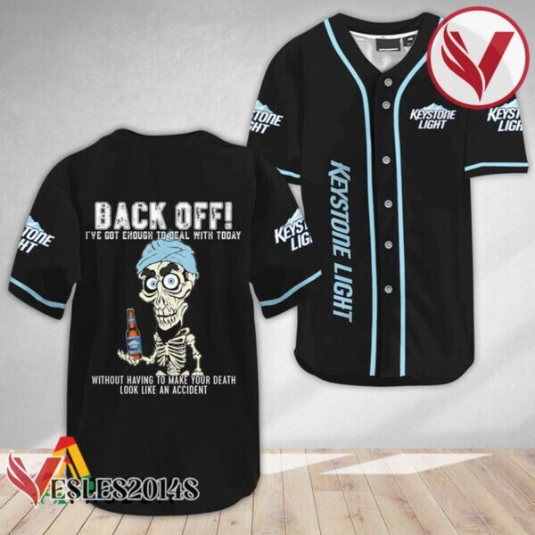 Achmed Back Off With Keystone Light Baseball Jersey, Perfect Gifts For Fans - Vesles2014S