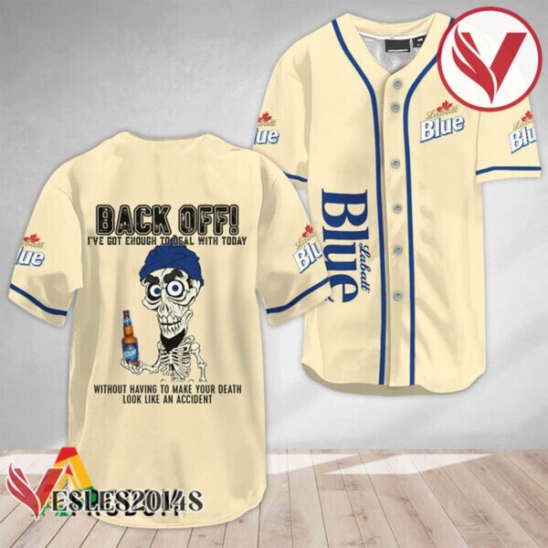 Achmed Back Off With Labatt Blue Beer Baseball Jersey, Perfect Gifts For Fans - Vesles2014S 2