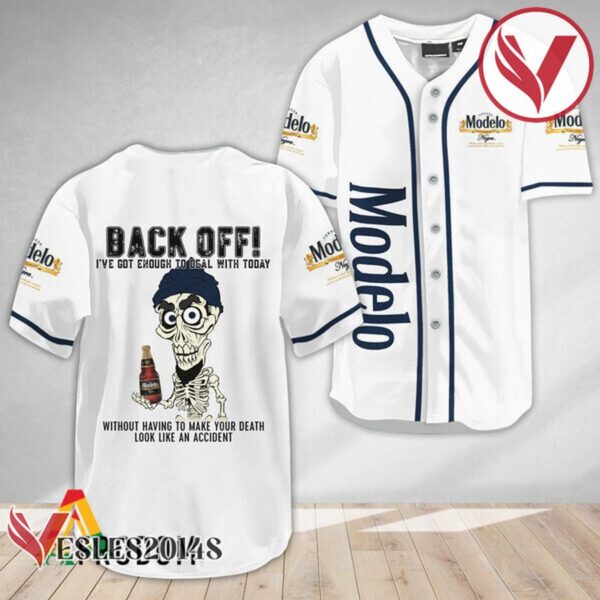 Achmed Back Off With Modelo Baseball Jersey, Perfect Gifts For Fans - Vesles2014S 3