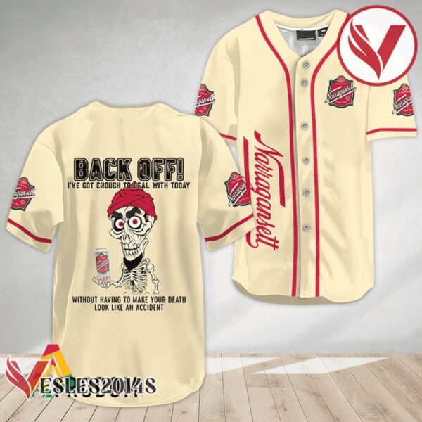 Achmed Back Off With Narragansett Beer Baseball Jersey, Perfect Gifts For Fans - Vesles2014S 2