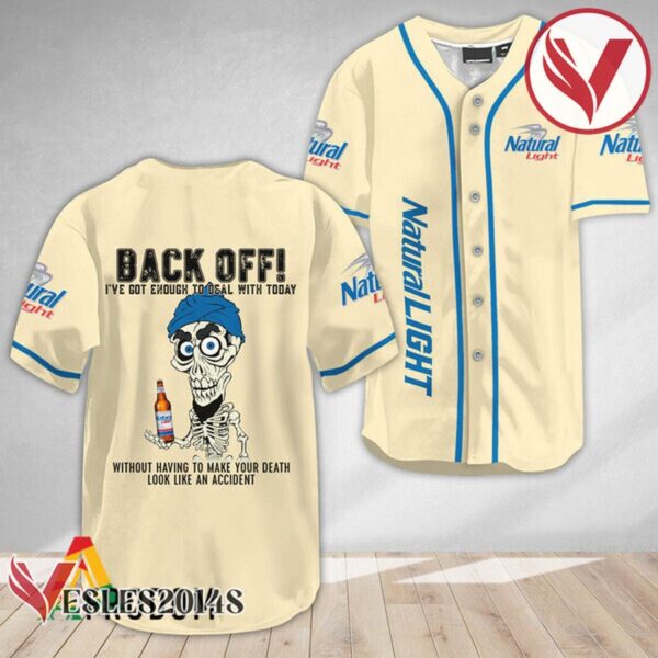 Achmed Back Off With Natural Light Baseball Jersey, Perfect Gifts For Fans - Vesles2014S 2