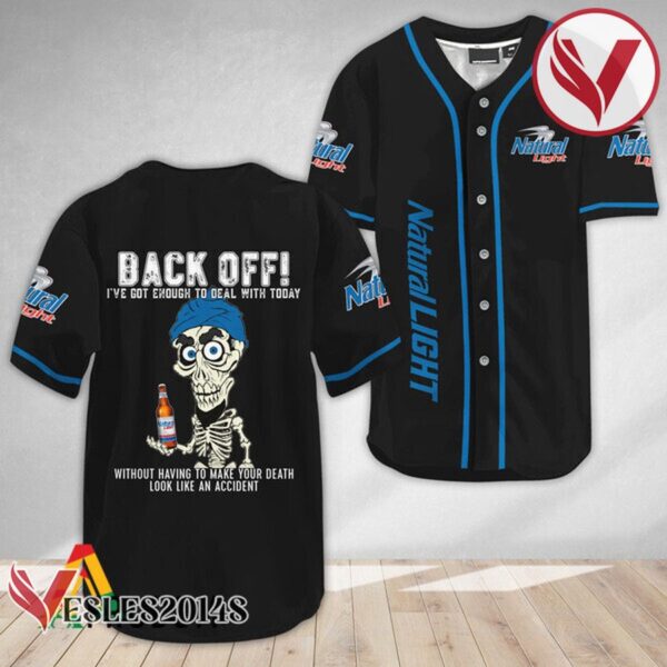 Achmed Back Off With Natural Light Baseball Jersey, Perfect Gifts For Fans - Vesles2014S 3