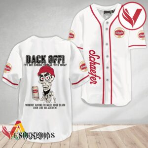 Achmed Back Off With Schaefer Beer Baseball Jersey, Perfect Gifts For Fans - Vesles2014S