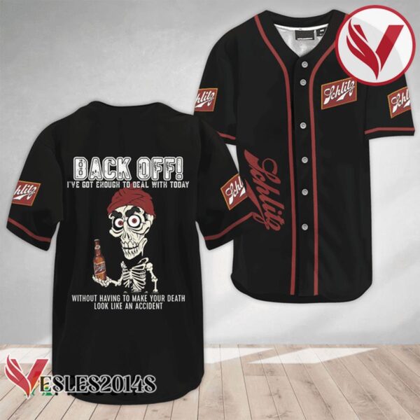 Achmed Back Off With Schlitz Beer Baseball Jersey, Perfect Gifts For Fans - Vesles2014S 3