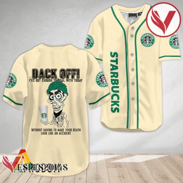 Achmed Back Off With Starbucks Baseball Jersey, Perfect Gifts For Fans - Vesles2014S 3