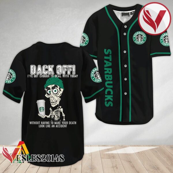 Achmed Back Off With Starbucks Baseball Jersey, Perfect Gifts For Fans - Vesles2014S