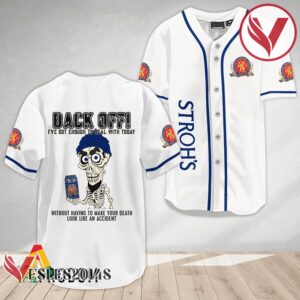 Achmed Back Off With Stroh's Beer Baseball Jersey, Perfect Gifts For Fans - Vesles2014S