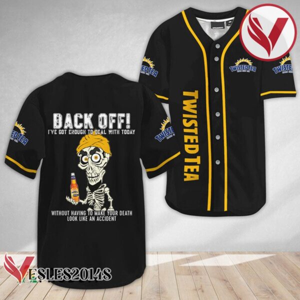 Achmed Back Off With Twisted Tea Baseball Jersey, Perfect Gifts For Fans - Vesles2014S 3
