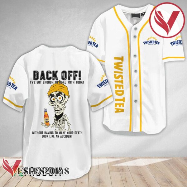 Achmed Back Off With Twisted Tea Baseball Jersey, Perfect Gifts For Fans - Vesles2014S
