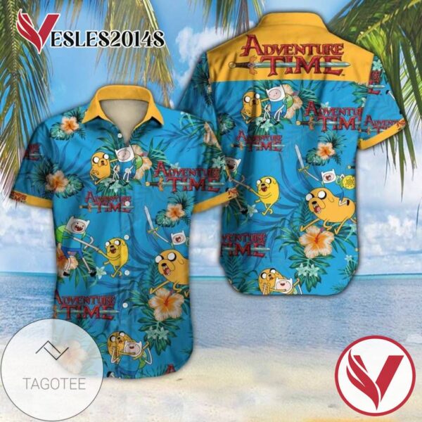 Adventure Time Hawaiian Graphic Print Short Sleeve Hawaiian Casual Shirt Vesles2014S 1