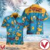 Adventure Time Orange Hibiscus Palm Leaf Blue Hawaiian Shirt, Unique Gifts For Friends - Vesles2014S 1