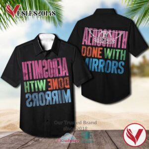 Aerosmith Band Done With Mirrors Album Cover Hawaiian Shirt, Best Gift For Music Lovers Vesles2014S