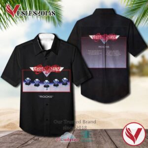 Aerosmith Band Rocks Album Cover Hawaiian Shirt, Best Gift For Music Lovers Vesles2014S