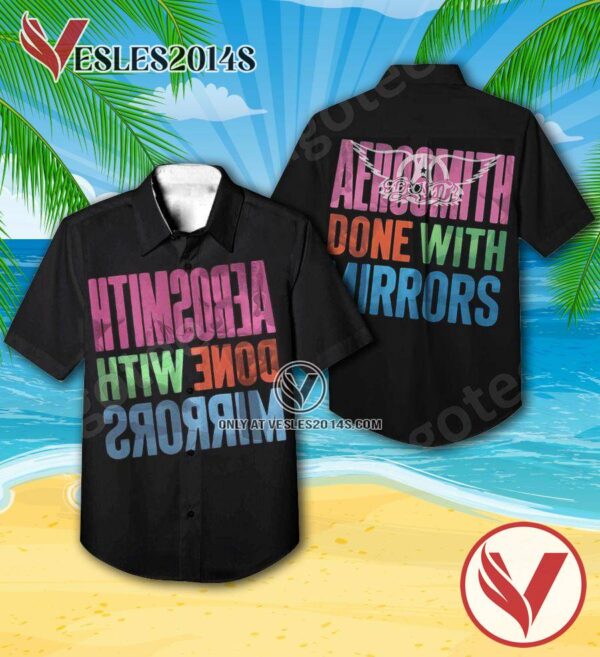 Aerosmith Done With Mirrors Album Cover Hawaiian Shirt, Unique Gifts For Music Lovers - Vesles2014S